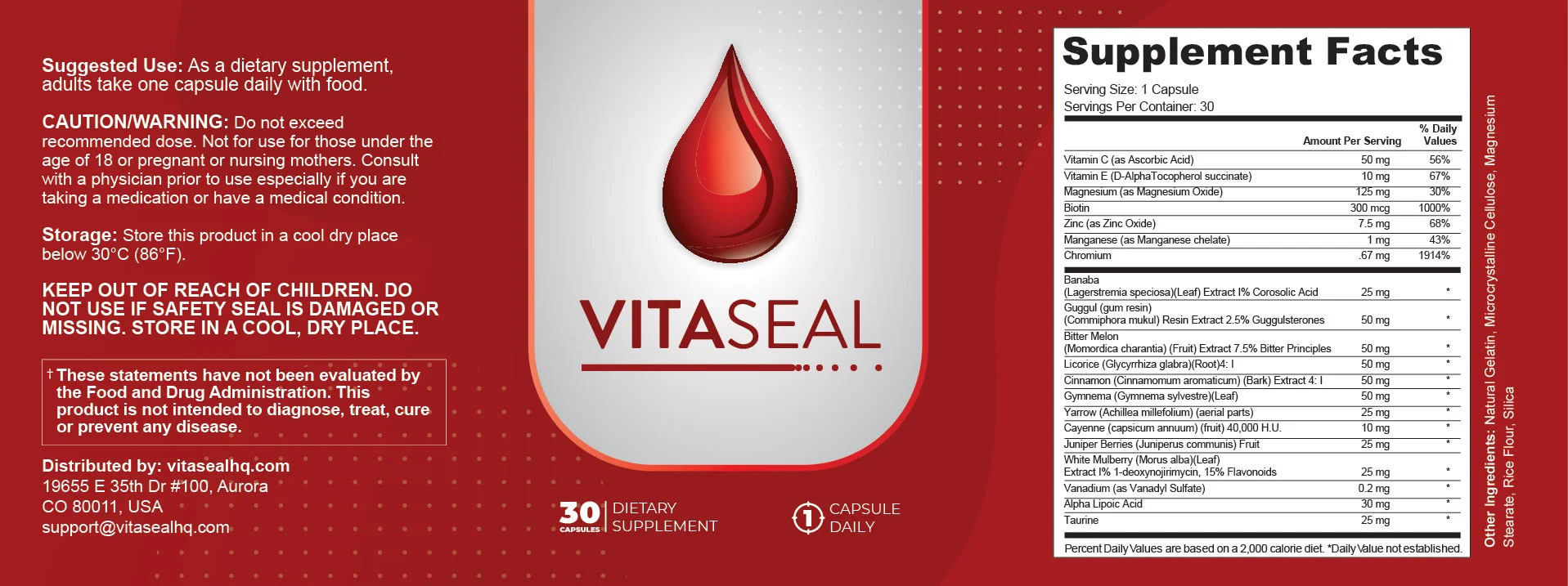 VitaSeal Ingredients